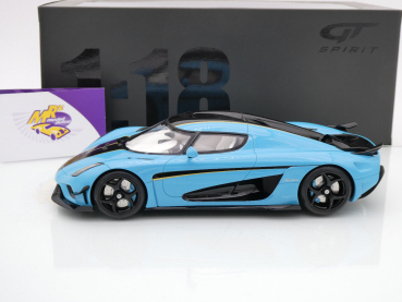 Preview: GT Spirit GT881 # Koenigsegg Regera Baujahr 2018 " hellblaumetallic-schwarz " 1:18