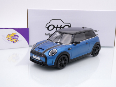 Ottomobile OT982 # Mini Cooper S Baujahr 2021 " dunkelblaumetallic-schwarz " 1:18
