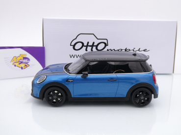 Preview: Ottomobile OT982 # Mini Cooper S Baujahr 2021 " dunkelblaumetallic-schwarz " 1:18