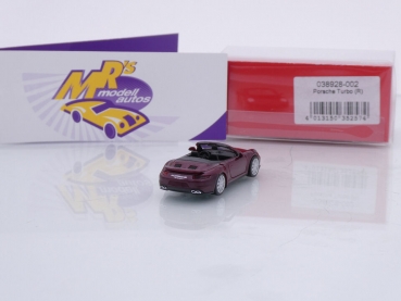 Preview: Herpa 038928-002 # Porsche 911 Turbo Cabriolet Baujahr 2015 " rubinrotmetallic " 1:87