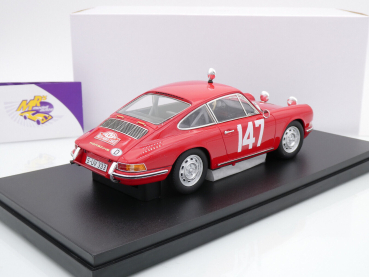 Preview: Matrix 1607-031 # Porsche 911 Nr.147 Klassen Sieger Rallye Monte Carlo 1965 " Herbert Linge - Peter Falk " 1:18