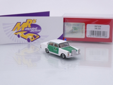 Preview: Herpa 097208 # Mercedes-Benz 200 Heckflosse " Polizei Hamburg " 1:87