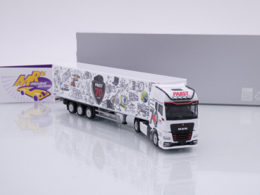 Preview: Herpa 956727 # MAN TGX GX Koffer-Sattelzug " 70 Jahre Pabst " 1:87