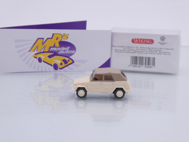 Preview: Wiking 0039 02 # Volkswagen VW 181 Kübelwagen mit Verdeck Baujahr 1969-1980 " elfenbein " 1:87