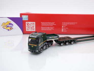 Preview: Herpa 317337 # Mercedes-Benz Arocs 13-achs Tieflade-Sattelzug " Emil Egger " 1:87