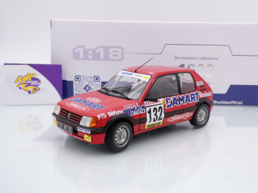 Solido S1801717 # Peugeot 205 GTI Nr.132 Rallye Monte Carlo 1986 " Damart " 1:18