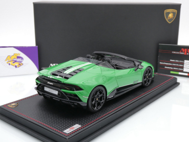 Preview: MR LAMBO037SB # Lamborghini Huracan Evo Spyder Baujahr 2023 " Verde Viper / Bianco (grün-weiß) " 1:18