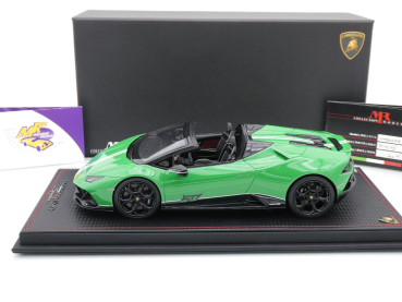 Preview: MR LAMBO037SB # Lamborghini Huracan Evo Spyder Baujahr 2023 " Verde Viper / Bianco (grün-weiß) " 1:18