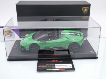 Preview: MR LAMBO037SB # Lamborghini Huracan Evo Spyder Baujahr 2023 " Verde Viper / Bianco (grün-weiß) " 1:18