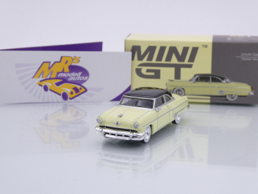 TSM MINI GT MGT00561-L # Lincoln Capri Coupe Baujahr 1954 LHD " hellgelb-schwarz (Premier Yellow / Black) " 1:64