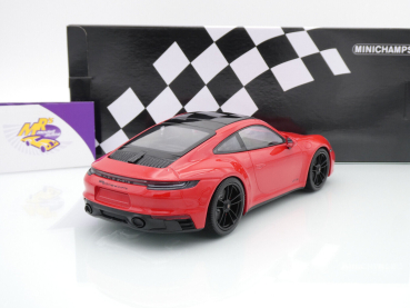 Preview: Minichamps 155063100 # Porsche 911 Carrera 4 GTS Baujahr 2020 " indischrot " 1:18