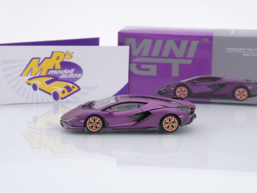 Preview: TSM MINI GT MGT00588-L # Lamborghini Sian FKP 37 LHD HK Exclusive " mattlilametallic (Matte Viola Metalic SE30) " 1:64