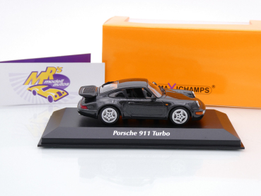 Preview: Maxichamps 940069106 # Porsche 911 (964) Turbo Baujahr 1990 " schwarzmetallic " 1:43