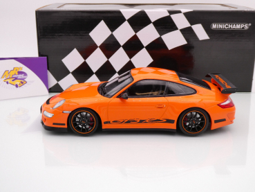 Preview: Minichamps 155062122 # Porsche 911 (997) GT3 RS Baujahr 2007 " orange-schwarz " 1:18