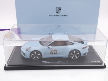 Preview: Spark WAP02100100SSPC # Porsche 911 (992) Sport Classic Nr.60 Baujahr 2022 " Meissenblau " 1:18