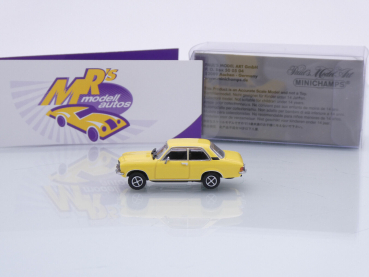 Preview: Minichamps 870040004 # Opel Ascona Coupe Baujahr 1970 " gelb " 1:87