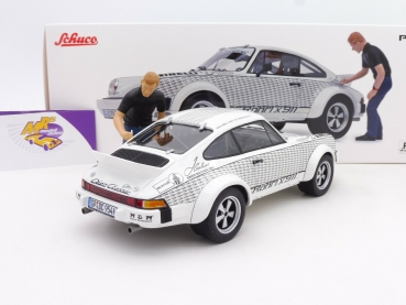 Preview: Schuco 00249 # Porsche 911 Baujahr 1974 " X911 Walter Röhrl " weiß-schwarz 1:18