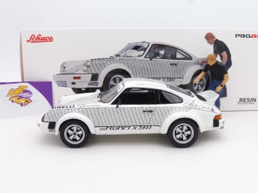 Preview: Schuco 00249 # Porsche 911 Baujahr 1974 " X911 Walter Röhrl " weiß-schwarz 1:18