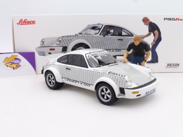 Preview: Schuco 00249 # Porsche 911 Baujahr 1974 " X911 Walter Röhrl " weiß-schwarz 1:18