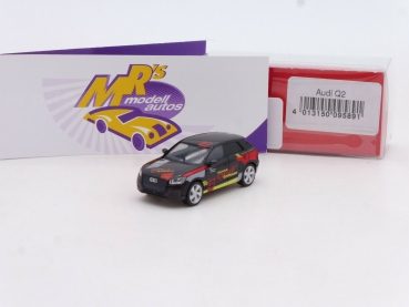 Herpa 095891 # Audi Q2 schwarz-rot " Fahrschule Olaf Grosshauser " 1:87