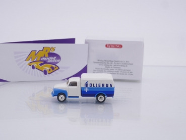Preview: Wiking 0354 03 # Opel Blitz Kastenwagen Baujahr 1952-60 " Mollerus / weiß-blau " 1:87