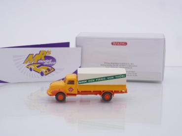Preview: Wiking 0420 03 # Magirus Pritschen-Lkw Baujahr 1958-67 " Thörl / gelb-orange " 1:87
