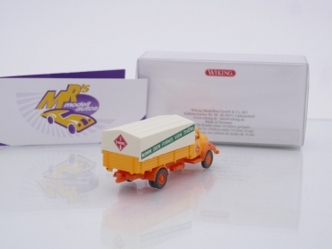 Preview: Wiking 0420 03 # Magirus Pritschen-Lkw Baujahr 1958-67 " Thörl / gelb-orange " 1:87