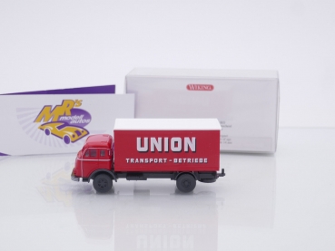 Preview: Wiking 0425 02 # Henschel Koffer-Lkw Baujahr 1955-61 " Union Transport / rot-weiß " 1:87