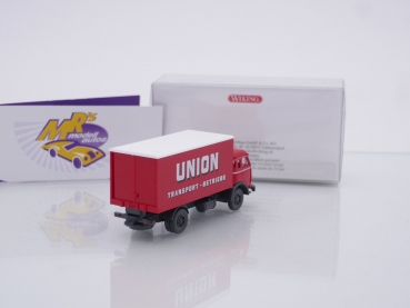 Preview: Wiking 0425 02 # Henschel Koffer-Lkw Baujahr 1955-61 " Union Transport / rot-weiß " 1:87