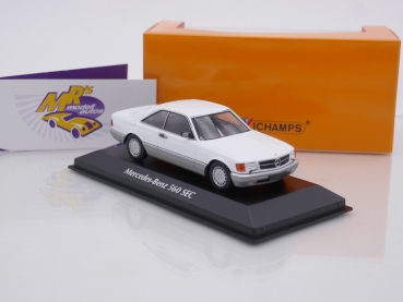 Maxichamps 940035120 # Mercedes-Benz 560 SEC Baujahr 1986 " weiß-silber " 1:43