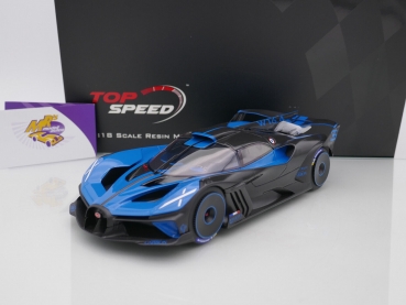 Top Speed TS0434 # Bugatti Bolide Presentation Car Baujahr 2020 " bugattiblau-schwarz "  1:18