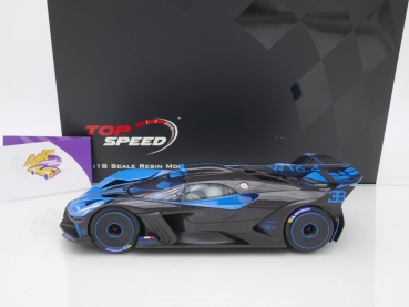 Preview: Top Speed TS0434 # Bugatti Bolide Presentation Car Baujahr 2020 " bugattiblau-schwarz "  1:18
