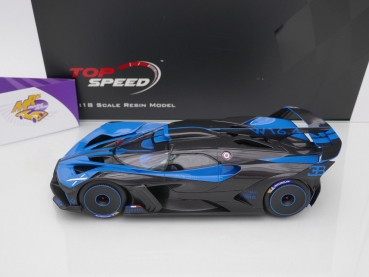 Preview: Top Speed TS0434 # Bugatti Bolide Presentation Car Baujahr 2020 " bugattiblau-schwarz "  1:18