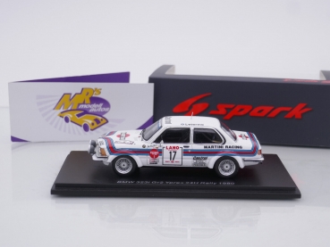 Preview: Spark S8510 # BMW 323i Nr.17 Gruppe 2 Ypres 24h Rallye 1980 " Martini Racing " 1:43