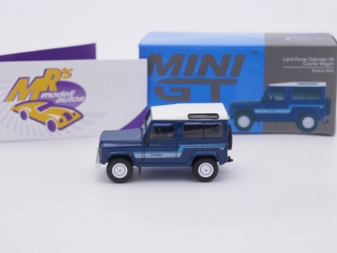 Preview: TSM MINI GT MGT00353-L # Land Rover Defender 90 County Wagon " stratosblau " 1:64