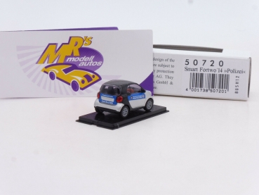 Preview: Busch 50720 # Smart Fortwo Einsatzfahrzeug Baujahr 2014 " Polizei Beruf NRW " 1:87