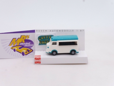 Preview: Busch 41926 # Citroen H Verkaufswagen mit Werbeschild " Coffee and Crepes " 1:87