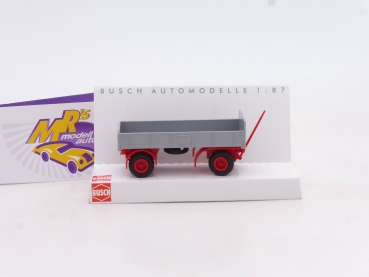 Preview: Busch 53300 # 2-achs Anhänger IFA HL 80 Baujahr 1967 in " grau-rot " 1:87