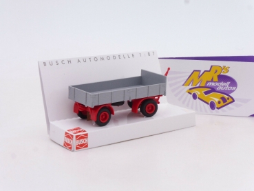 Preview: Busch 53300 # 2-achs Anhänger IFA HL 80 Baujahr 1967 in " grau-rot " 1:87