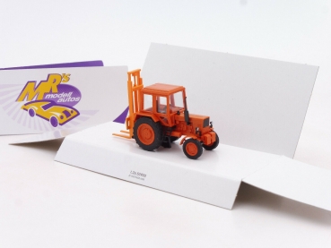 Busch 51313 # Belarus MTS-80 mit Hecklift TVE 3200 Baujahr 1990 " orange " 1:87