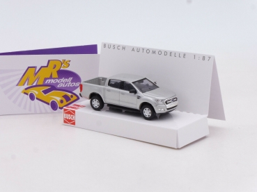 Busch 52807 # Ford Ranger Doppelkabine Pick-Up Baujahr 2016 " silbermetallic " 1:87