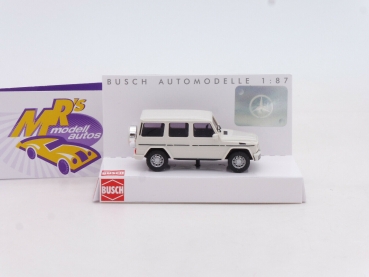 Preview: Busch 51466 # Mercedes Benz G-Klasse Baujahr 1990 mit großer Stoßstange " weiß " 1:87