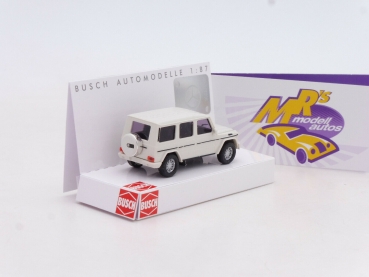 Preview: Busch 51466 # Mercedes Benz G-Klasse Baujahr 1990 mit großer Stoßstange " weiß " 1:87