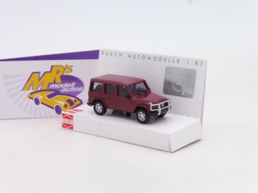 Busch 51471 # Mercedes Benz G-Klasse mit Frontramme Baujahr 1990 " weinrot " 1:87