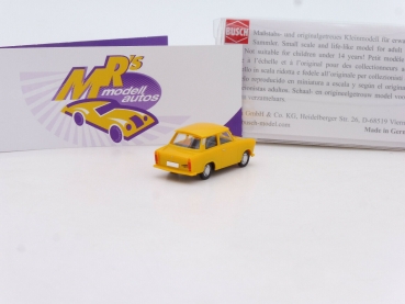 Preview: Busch 53100 # Trabant P601 Limousine Baujahr 1975 " gelborange " 1:87