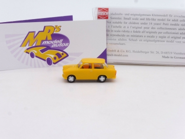 Preview: Busch 53100 # Trabant P601 Limousine Baujahr 1975 " gelborange " 1:87