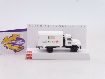 Preview: Busch 50815 # Hanomag AL 28 Einsatzfahrzeug " DRK Alsfeld " 1:87