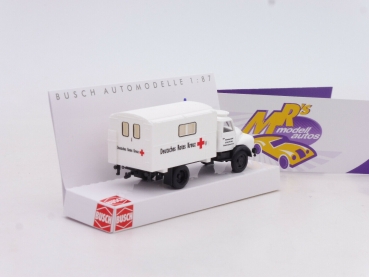 Preview: Busch 50815 # Hanomag AL 28 Einsatzfahrzeug " DRK Alsfeld " 1:87