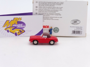 Preview: Schuco Piccolo 01252 # Piccolo Mercedes Benz 190 SL rot-schwarz + Figur " Rosemarie N. "
