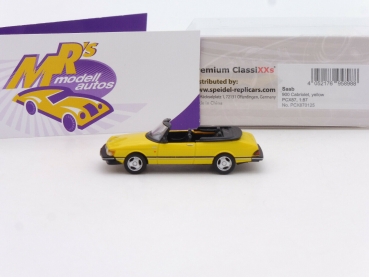 Premium ClassiXXS 870125 # SAAB 900 Cabrio Baujahr 1986 " gelb" 1:87